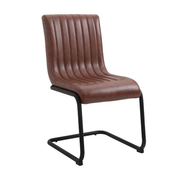 Furniturer Camel Faux Leather Armless Office Visitor Chair Set Of 2 Overstock 31646881