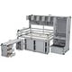 preview thumbnail 4 of 12, Full Size Loft Bed Storage Kids Bed with Storage Compartments, Shelf, Wardrobe, Storage Stairs, Under-bed Desk, Cabinets, Grey