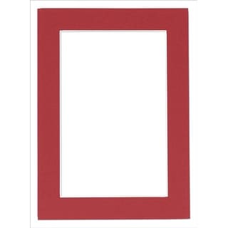 Pack of Ten 8x12 Mats Bevel Cut for 6x10 Photos - Acid Free Bright Red Suede Precut Matboards for Pictures, Photos, Framing