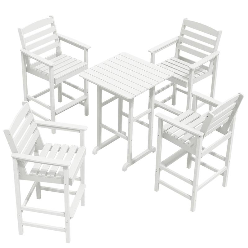 Plastic Tall adirondack Chair Set Of 5-Piece Patio Conversation Set