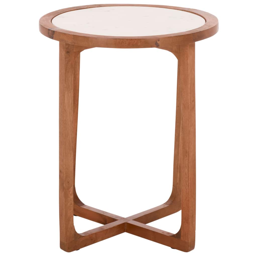 SAFAVIEH Home Minori Marble Side Table - 16"W x 16"D x 19"H