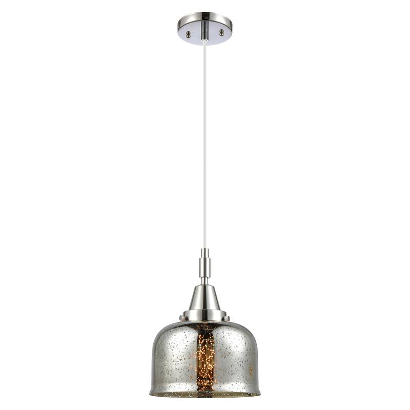 Innovations Lighting Downtown Urban - Caden Bell - 1 Light 8" Cord Hung Mini Pendant - Polished Chrome/Silver Plated Mercury Shade