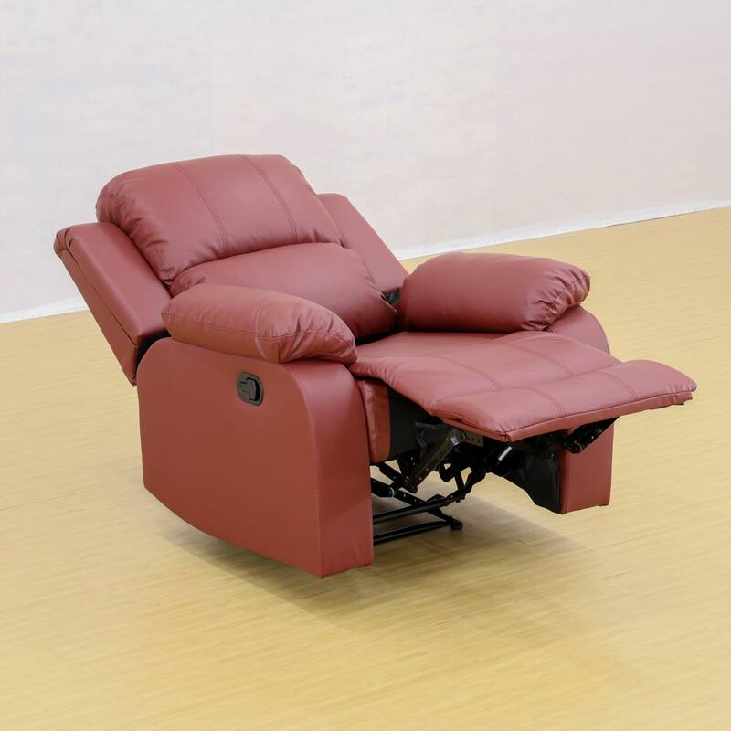 KISRAIS 38.5" Wide Faux Leather Manual Recliner Chair