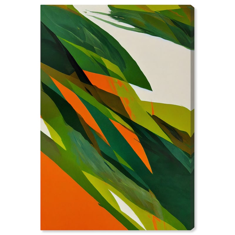 Wynwood Studio Canvas Floral and Botanical Leaves in the dunes Green and Tropical Wall Art Canvas Print