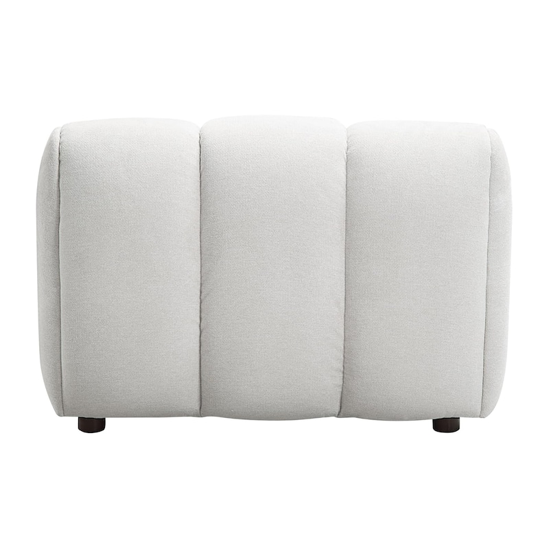 Linen and Wood Accent Chair with Armless in Ivory White
