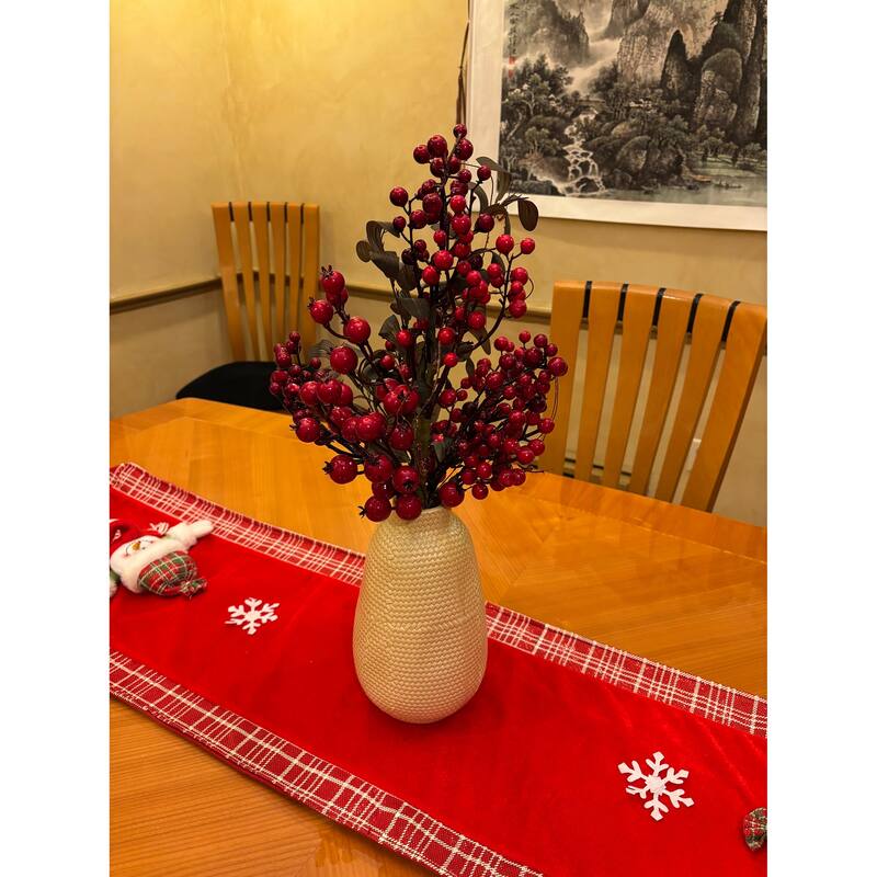 21" Artificial Christmas Red Holly Berry and Green Leaves Bush - 21