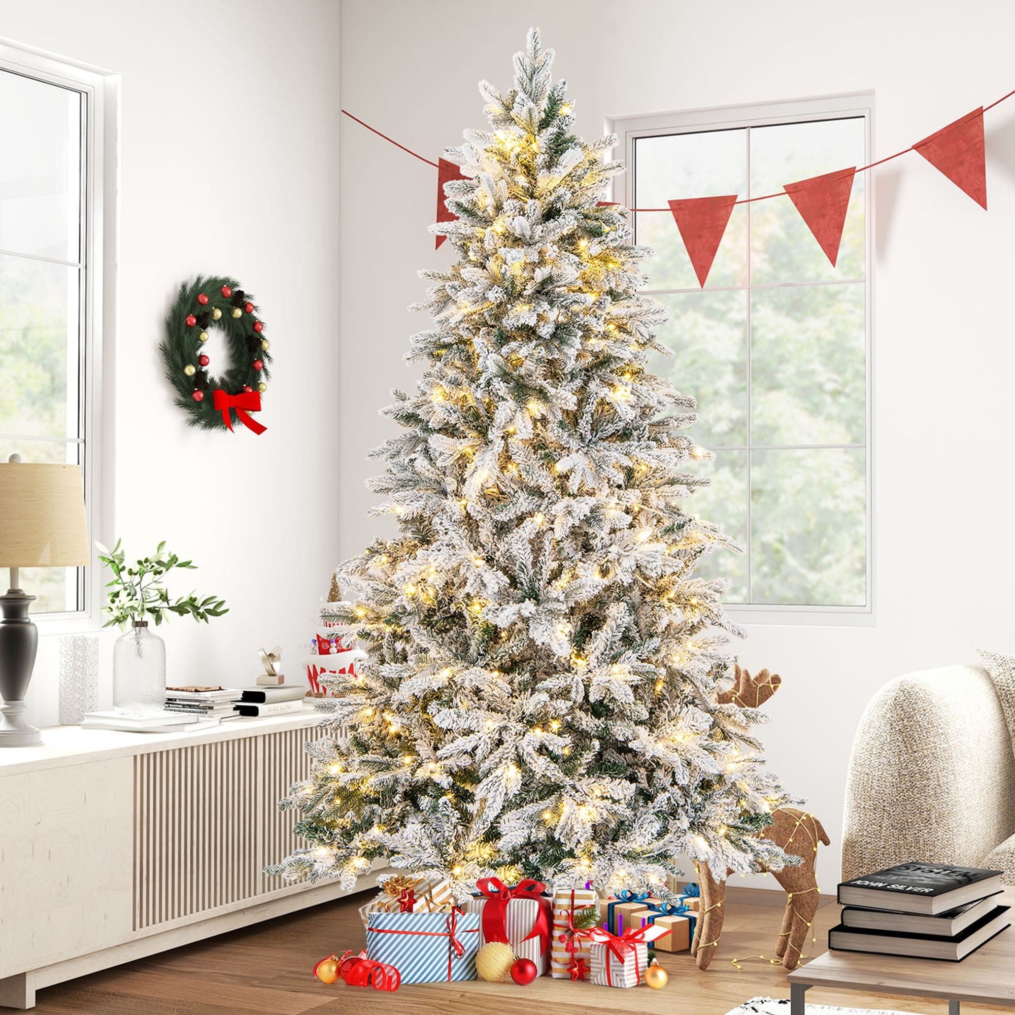 6 foot christmas on sale tree pre lit