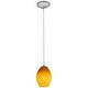 preview thumbnail 2 of 4, Access Lighting Brandy FireBird - E26 LED Cord Pendant - Brushed Steel Finish - Amber FireBird Glass Shade