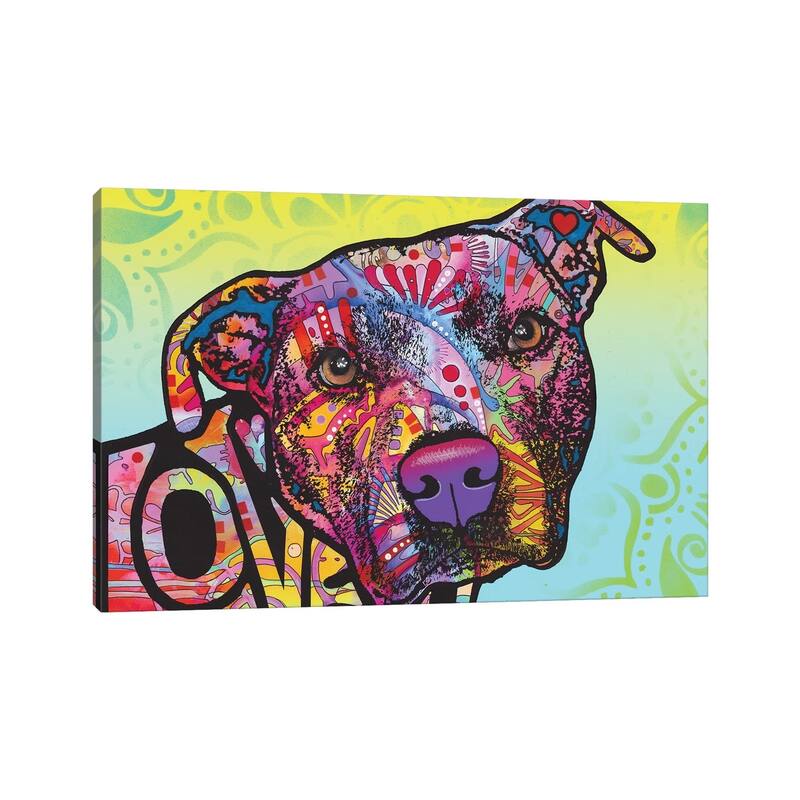 iCanvas "Love You Pit Bull" by Dean Russo Canvas Print