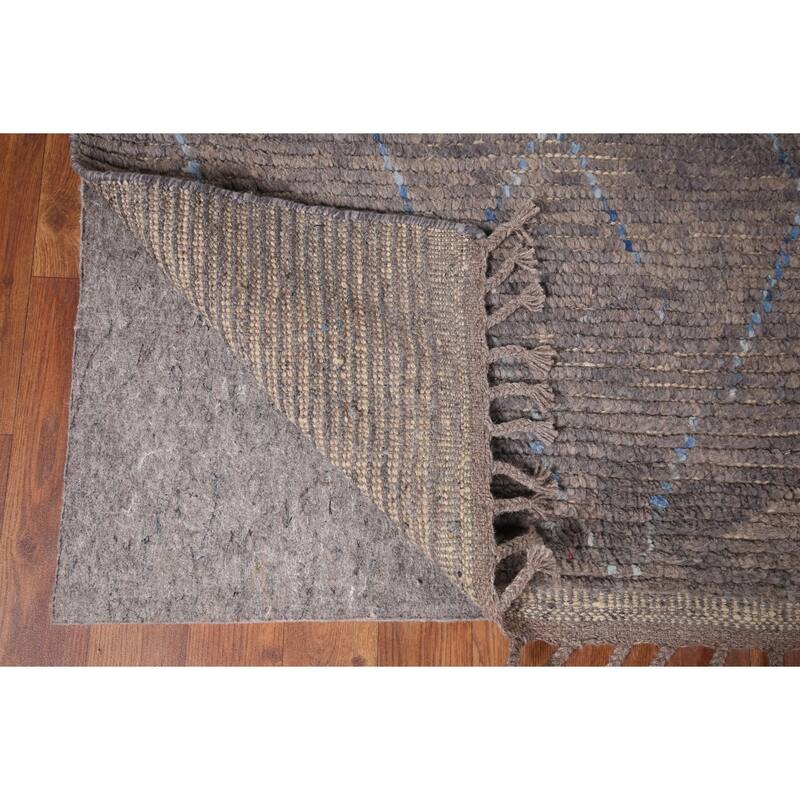 Grey Moroccan Area Rug Handmade Oriental Wool Carpet - 5'10"x 10'0"