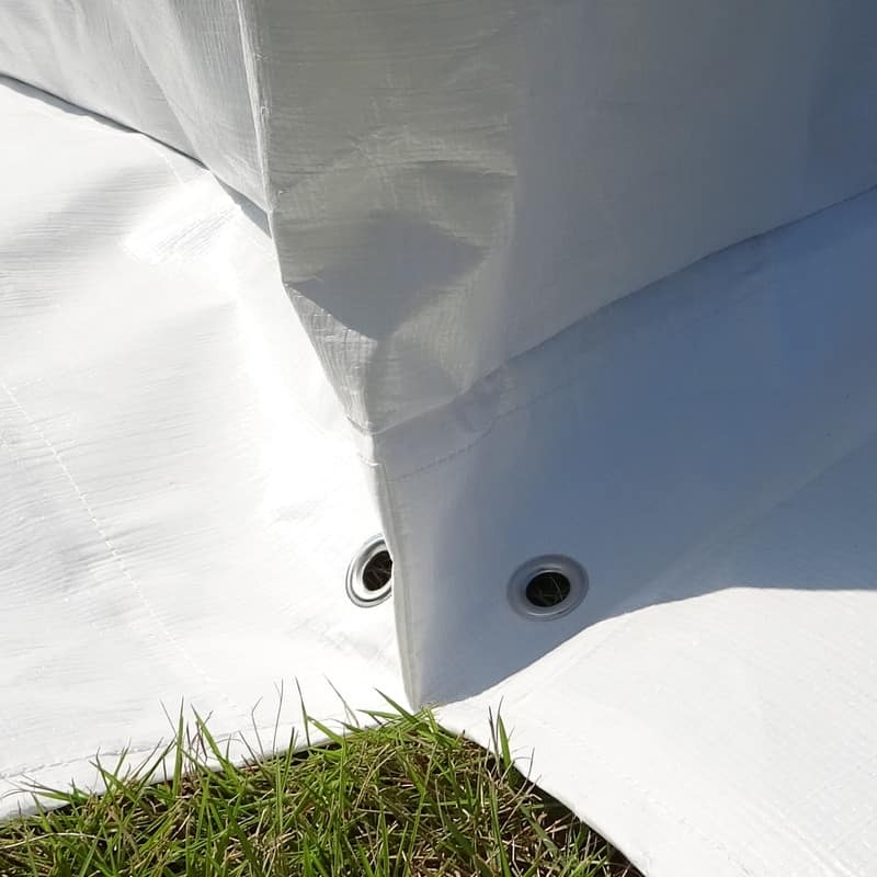 Domi 8' x 8' Universal Winter Gazebo Cover, All Season Waterproof Enclosed Cover with Sidewalls & Ventilated Mesh Windows, White
