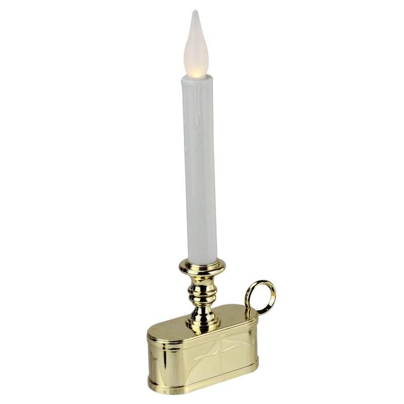 11" Battery Operated LED Christmas Candle Lamp with Toned Base
