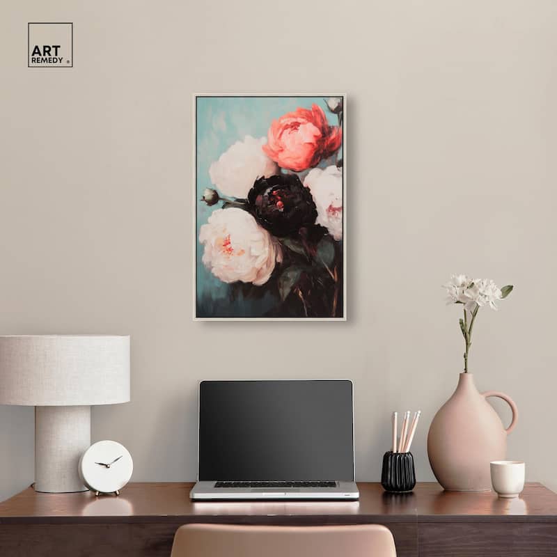 Three Shades of Peony I Canvas by Art Remedy