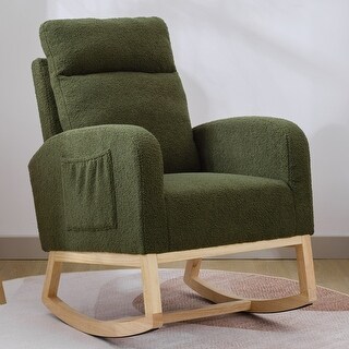 Modern Accent Rocking Chair Rocking Chair With Solid Wood Legs - Bed ...