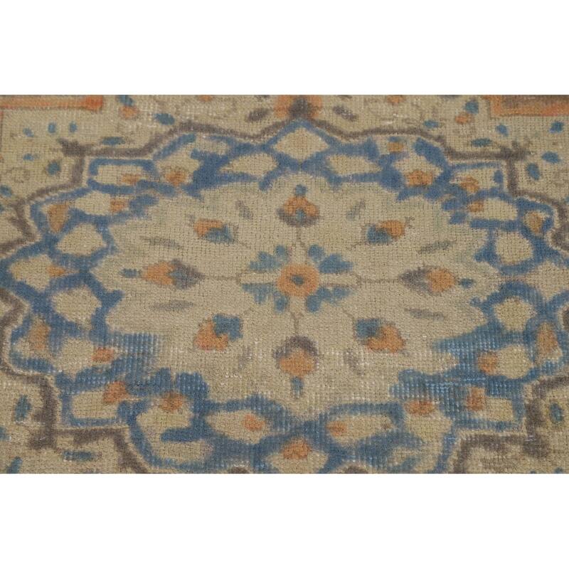 Brown Medallion Tabriz Persian Area Rug Handmade Floral Wool Carpet - 9'7"x 12'3"