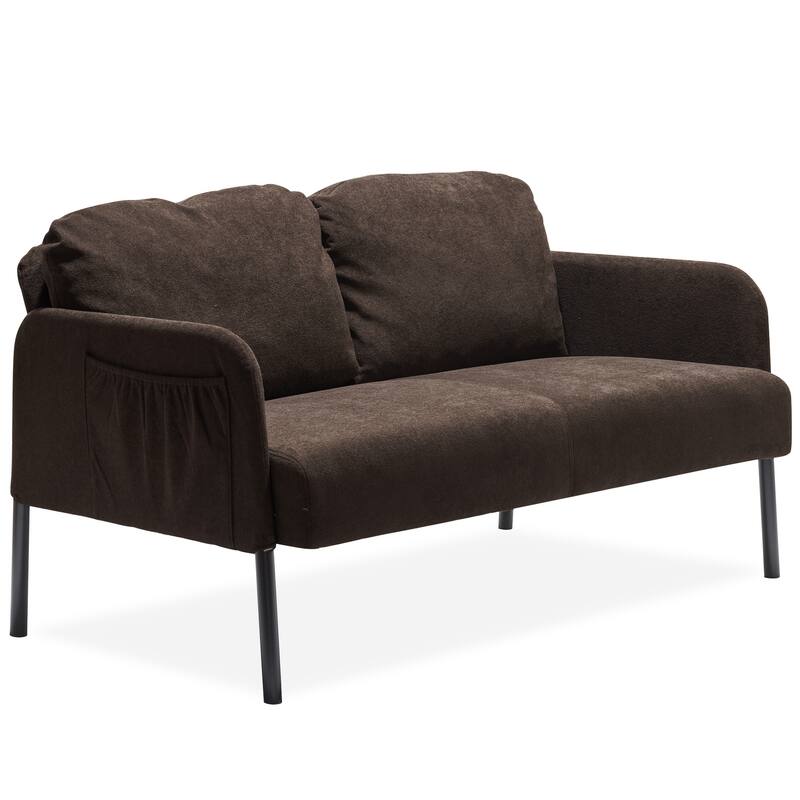 47.62" Fabric 2-Seater Sofa Couch with Sturdy Legs and Soft Polyester Fabric, Ideal for Small Spaces