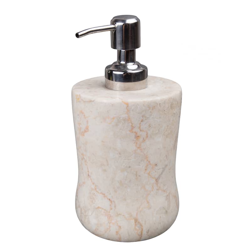 Creative Home Curvy Collection Champagne Marble Liquid Soap Dispenser, Lotion Dispenser - Beige - Beige