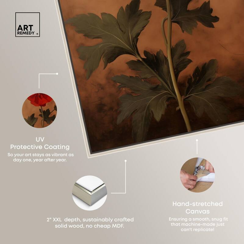 Flourish in Red II Canvas by Art Remedy