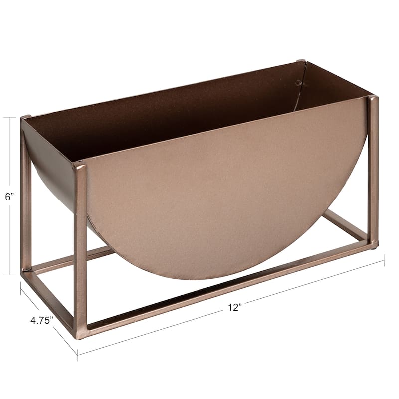 Kate and Laurel Ozar Metal Tabletop Planter - 12x5x6