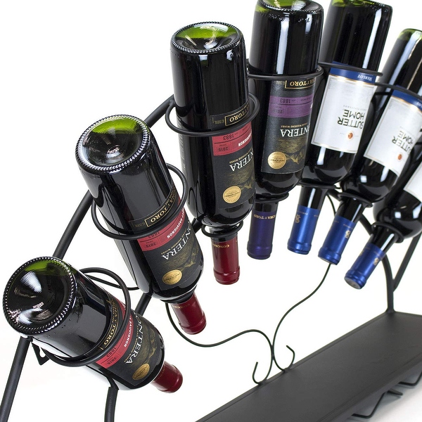 Sorbus Wall Mount Wine Rack Holds 7 Bottles and 5 Stemware Wine