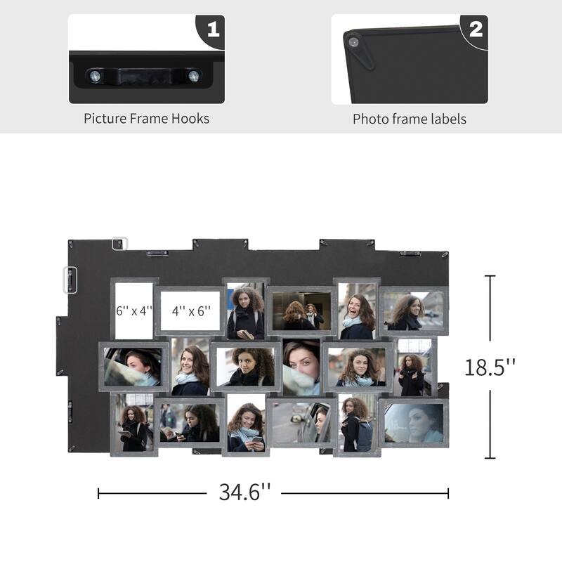 HELLO LAURA 18 Opening 4x6 Large Collage Picture Frame for Wall Decor