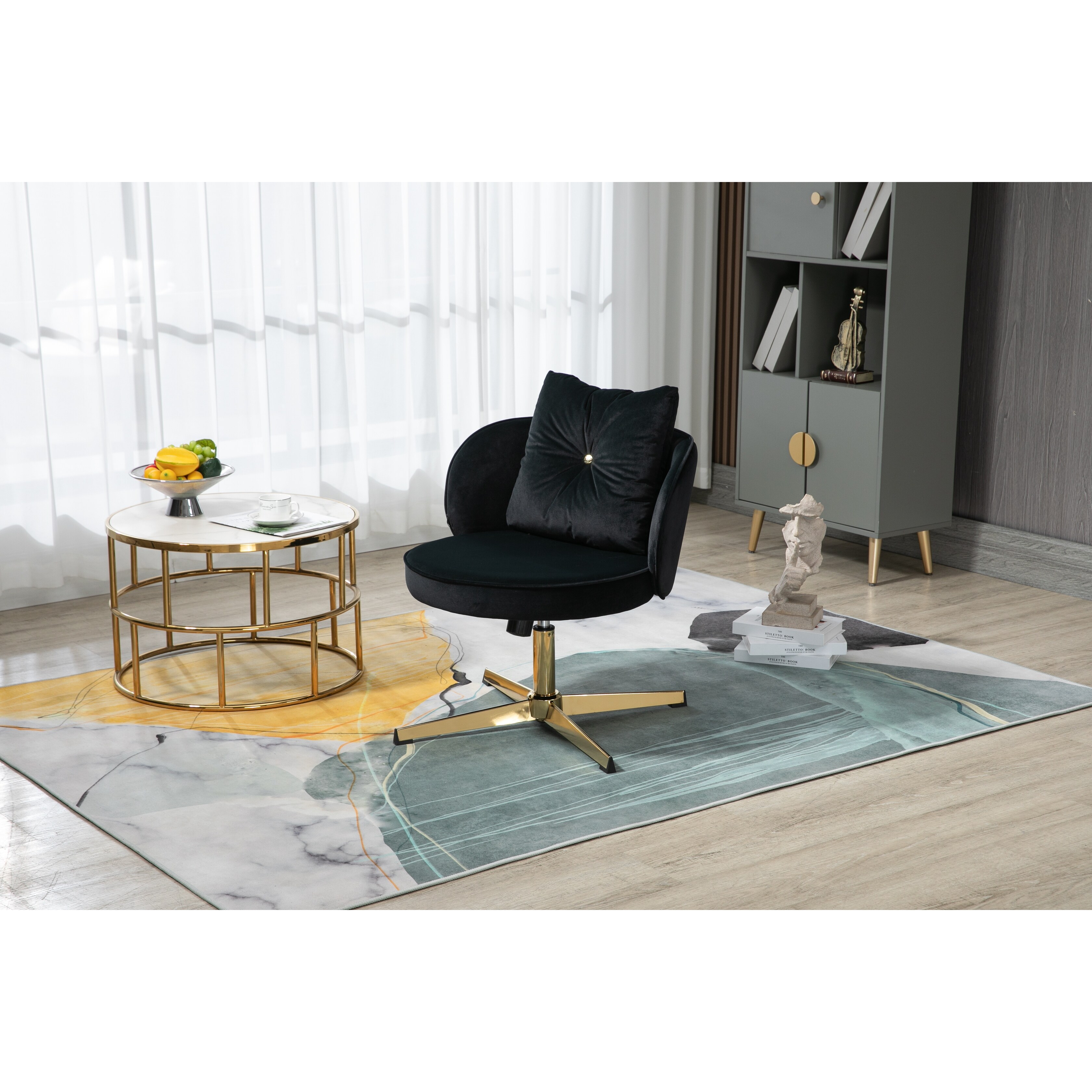 Small black accent chair best sale