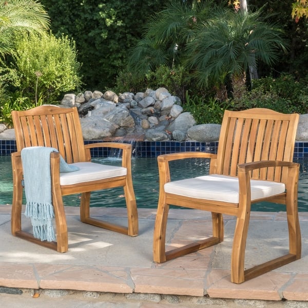 slide 6 of 6, Della Wood Dining Chairs (Set of 2) by Christopher Knight Home Brown