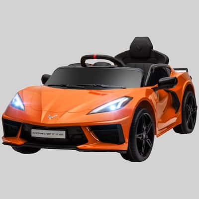 Licensed Chevrolet Corvette 12V Electric Car for Kids with Remote Control, Suspension System, Headlights, Music & Horn