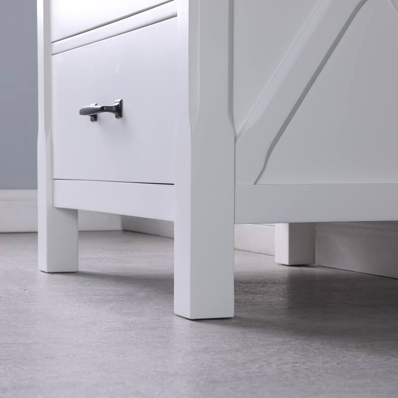Altair Maribella Single Bathroom Vanity Set and Carrara White Countertop without Mirror