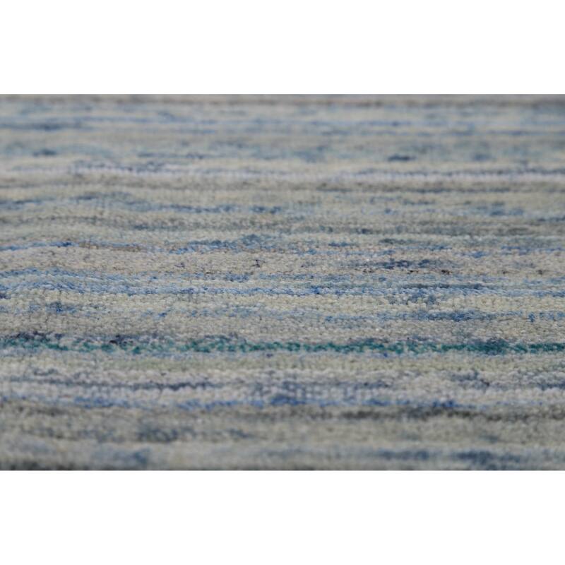 Striped Gabbeh Oriental Area Rug Hand-Knotted Wool Carpet - 7'10" x 9'8"