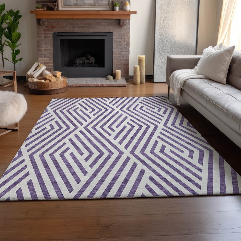 Premium Washable Super Soft Contemporary Geo Mayfield Rug