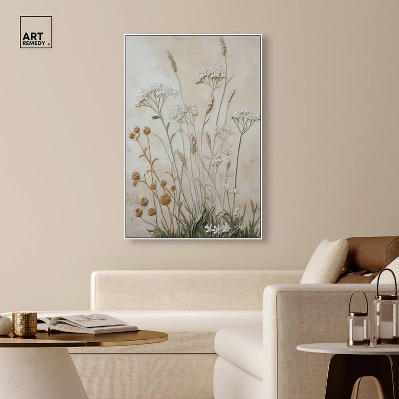 Plaster Petal Panorama Canvas by Art Remedy