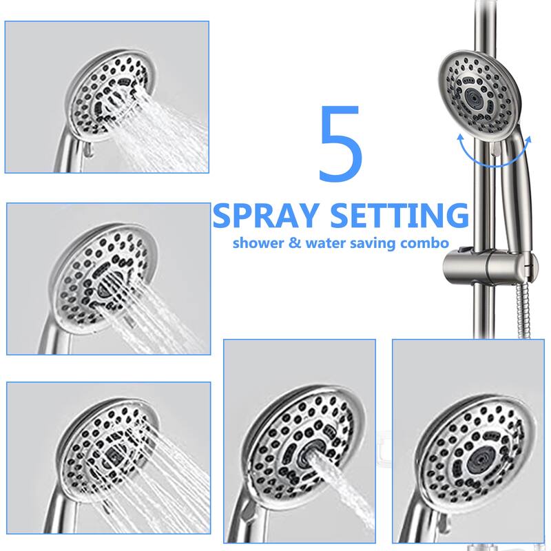 Shower Head with Handheld Shower System with 8" Rain Shower Head