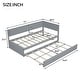 preview thumbnail 22 of 28, Twin Wood Daybed with Trundle, Guardrail, Beige, Vintage Style, No Box Spring Needed