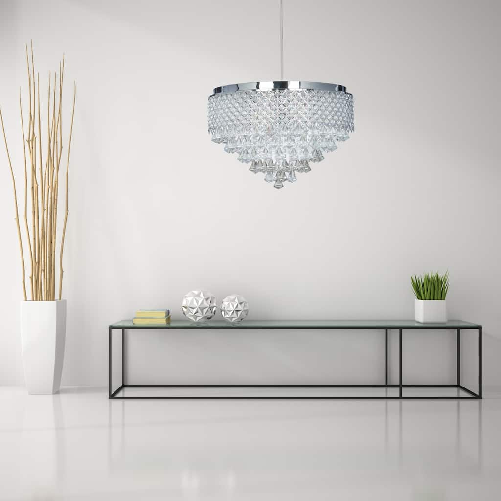 Cinderella Crystal 12 LED Lights Round Chandelier - N/A