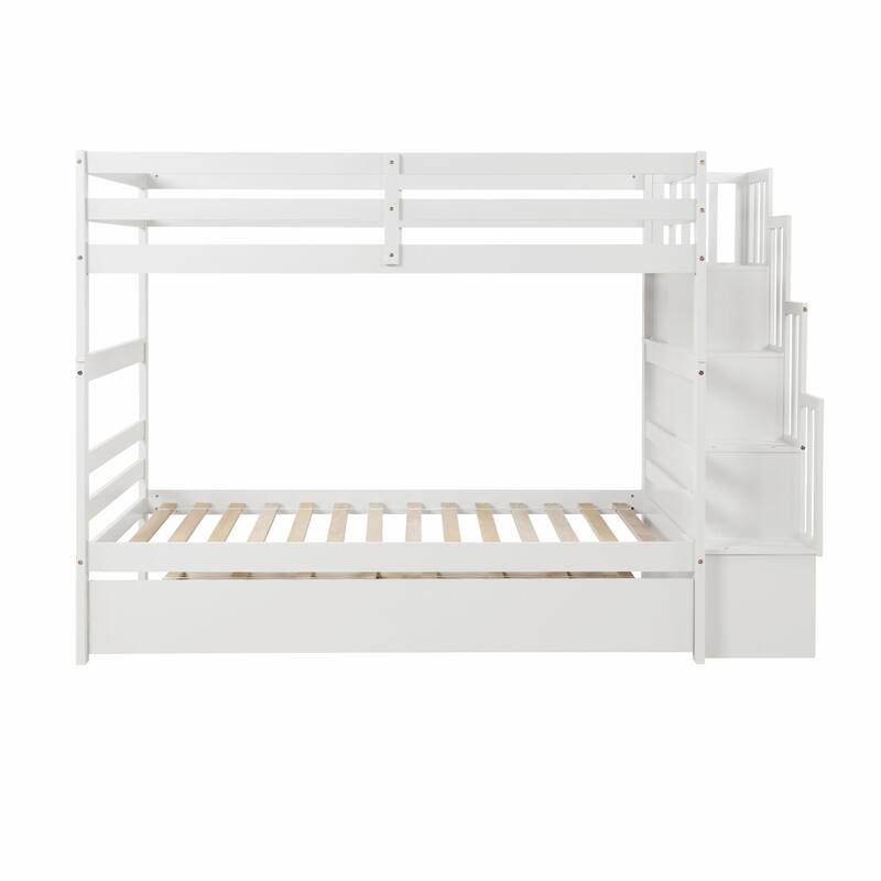 Twin over Twin Bunk Beds with Stairway Storage