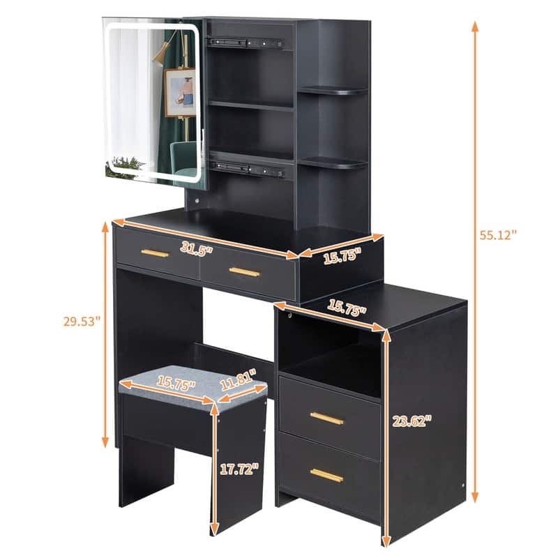 Makeup Table Set with Led Lights