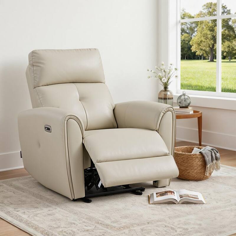 MCombo Power Small Recliners, Modern Zero Wall Hugger Recliners Chair with Lumbar Support, USB and Charging Ports, FSC Certified