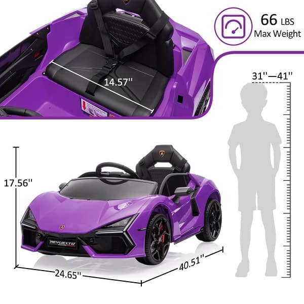 dimension image slide 2 of 7, Hetoy 12V Kids Ride On Car