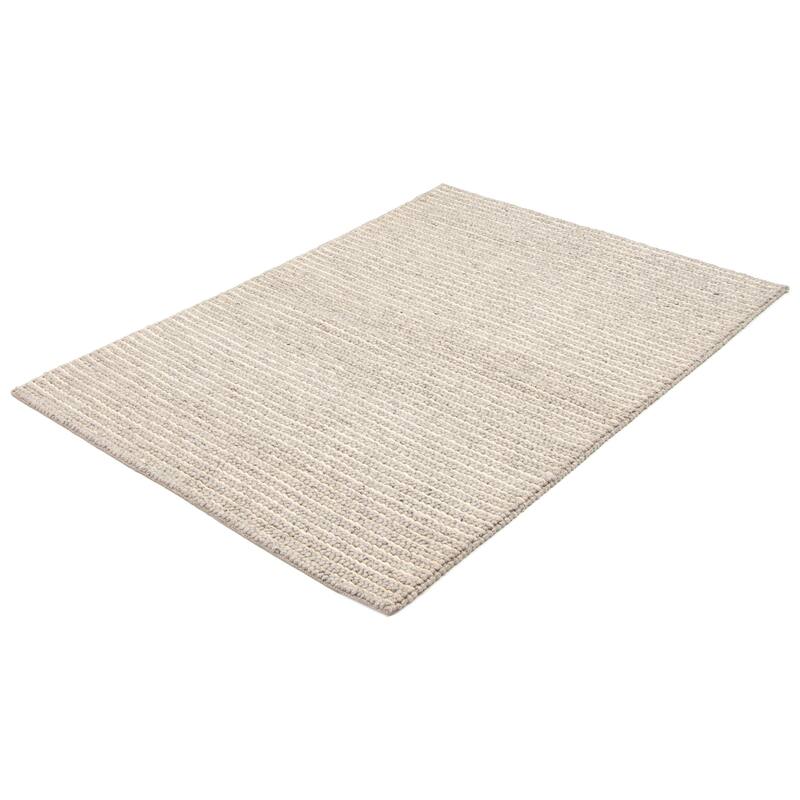ECARPETGALLERY Braid weave Sienna Grey Wool Rug - 5'3 x 7'7