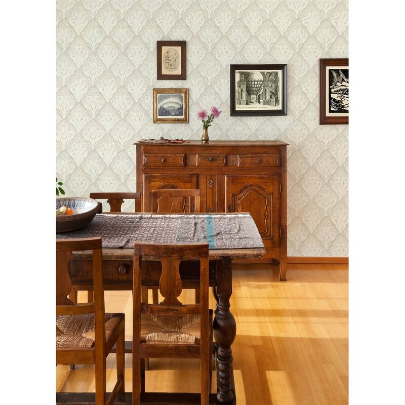 Chesapeake Mimir Dove Quilted Damask Wallpaper