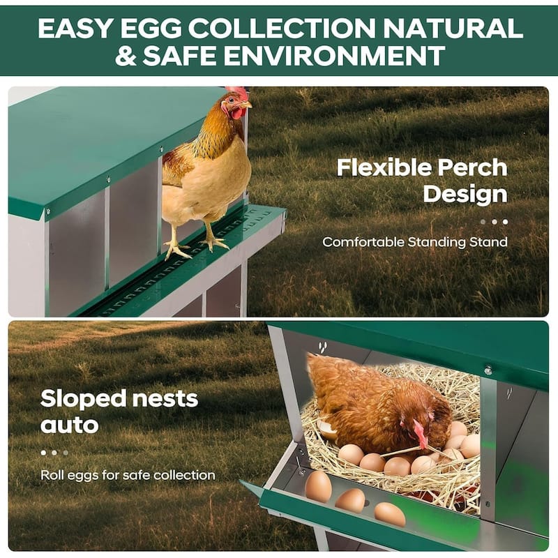 8 Compartment Nesting Box, Chicken Laying Box, with Bracket Legs, Easy to Clean and Install