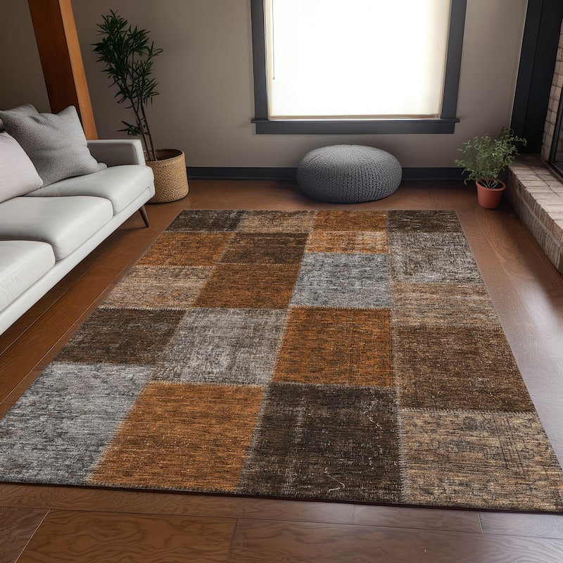 Premium Washable Super Soft Vintage Global Mayfield Rug - Paprika - 10' x 14' - Rectangle