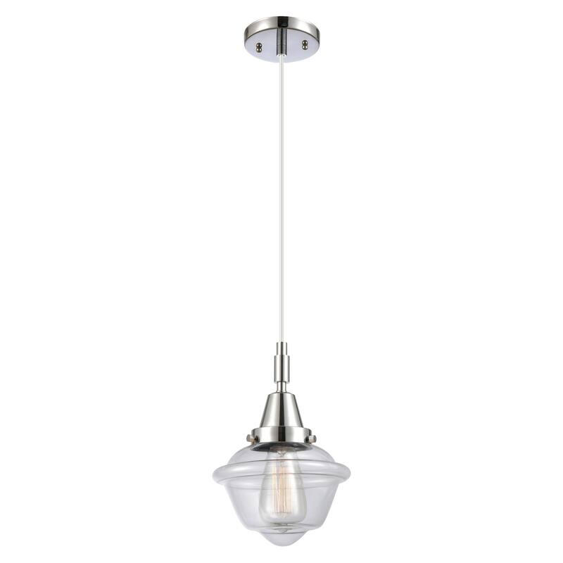 Innovations Lighting Downtown Urban - Caden Oxford - 1 Light 7" Cord Hung Mini Pendant - Polished Chrome/Clear Shade