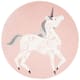 SAFAVIEH Carousel Kids Maronna Unicorn Rug - 4' x 4' Round - Pink/Ivory