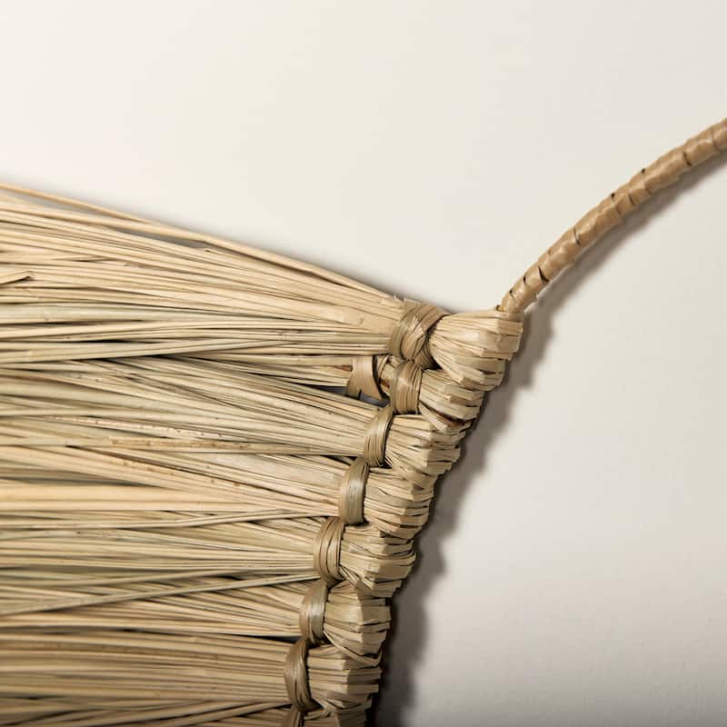 Bayu Light Brown Seagrass Fan-Shaped Hanging Wall Decor (Set of 3)