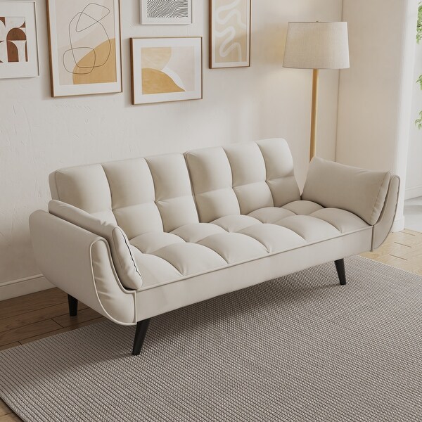 ソファベッド Stylist Sofa Bed Two Seater 2-Seater Velvet Sofa Bed with Adjustable Postures, Comfortable