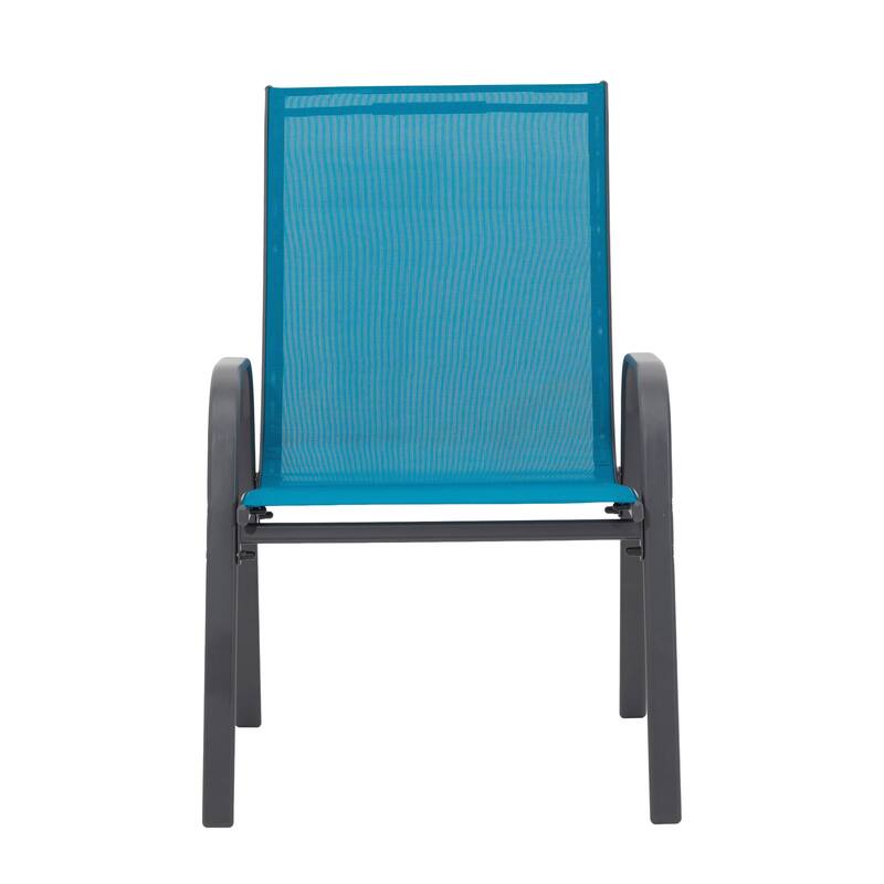 8 Piece Patio Chairs, Camping Chairs with Breathable Textilene Fabric, Set of 2 Chairs with Armrest High Backrest for Garden