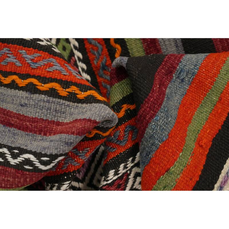 Hand Woven Oriental 100% Wool Carpet Southwestern Tribal Multi-Colored Kilim Area Rug - 8' 3'' X 6' 0''