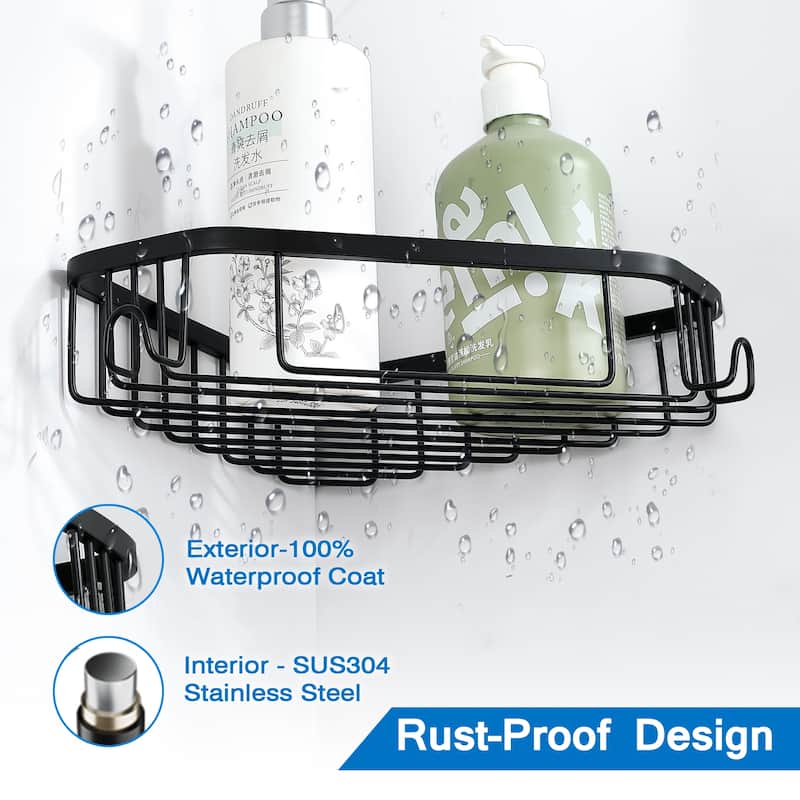 Wall Mounted Bathroom Shower Caddy Stainless Steel Shelf Basket